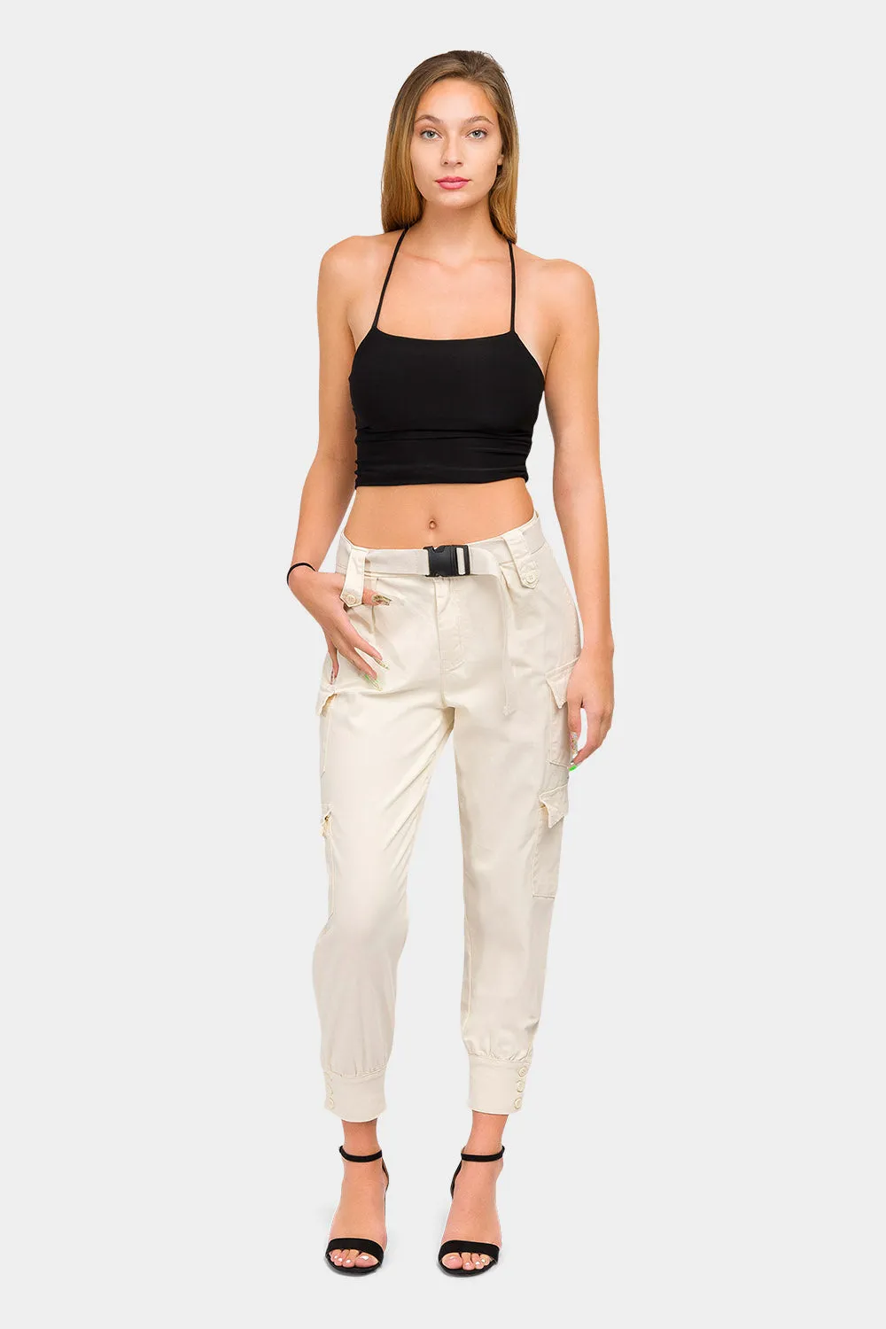High Waist Cargo Pants with Belt sold by G-Style USA product image thumbnail 5