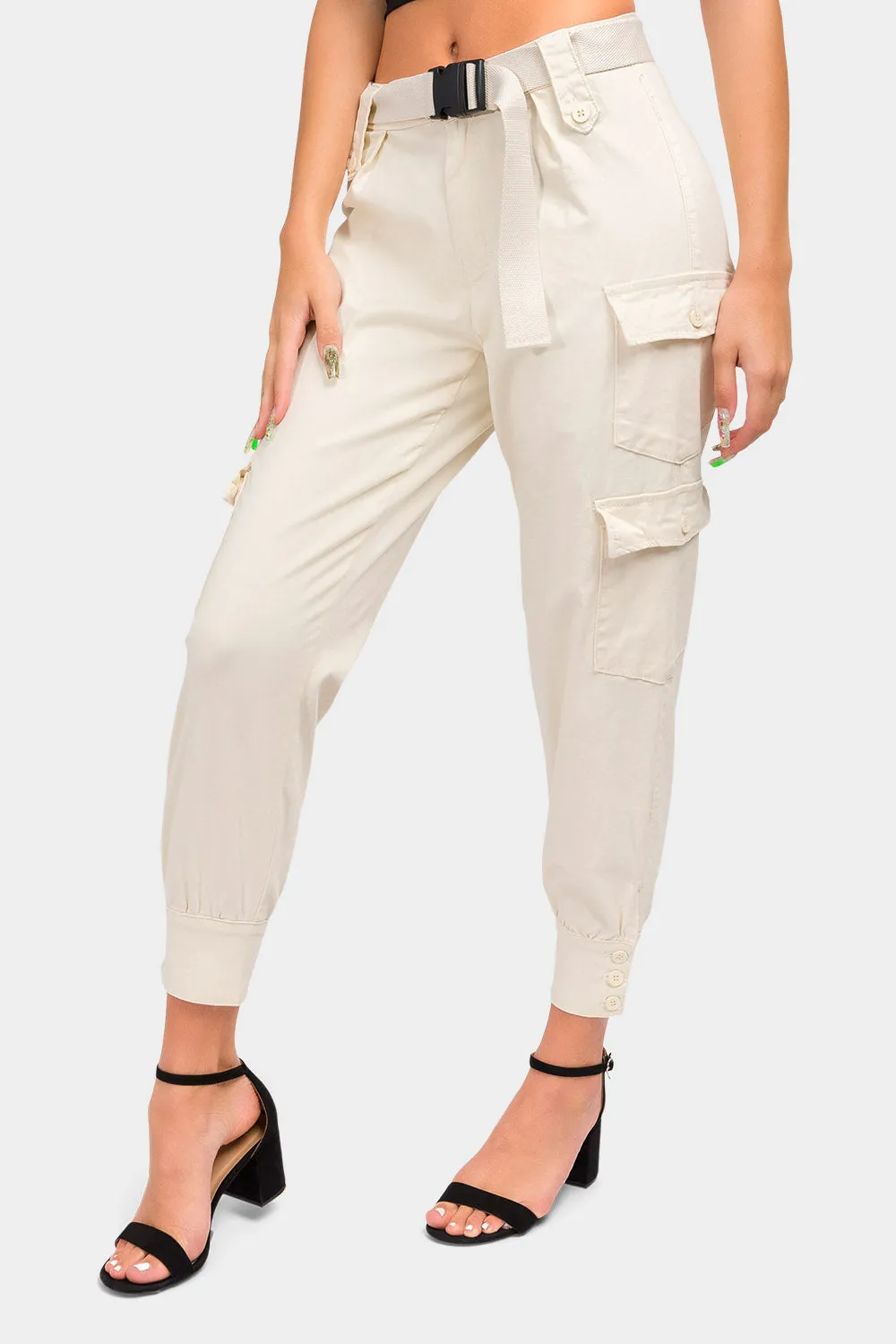 High Waist Cargo Pants with Belt sold by G-Style USA product image thumbnail 2