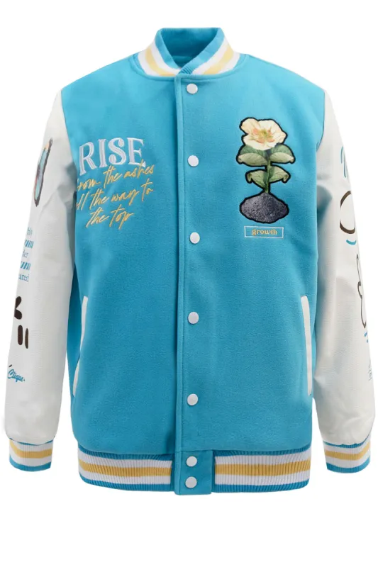 Men's Rise Again Embroidered Melton Varsity Jacket made by G-Style USA