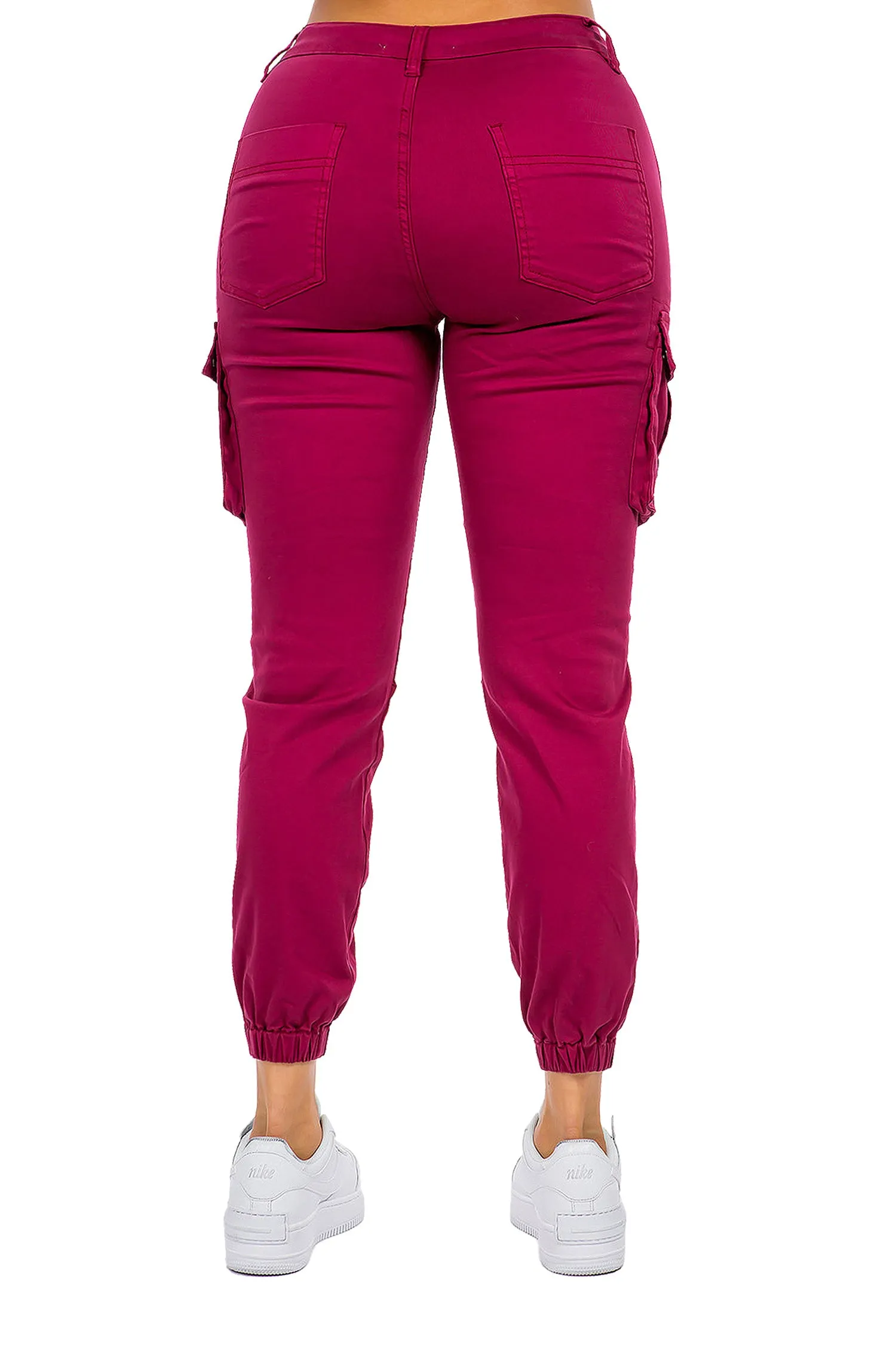 Women's Essential Basic Cropped Colored Cargo Joggers (New Colorways) sold by G-Style USA product image thumbnail 3
