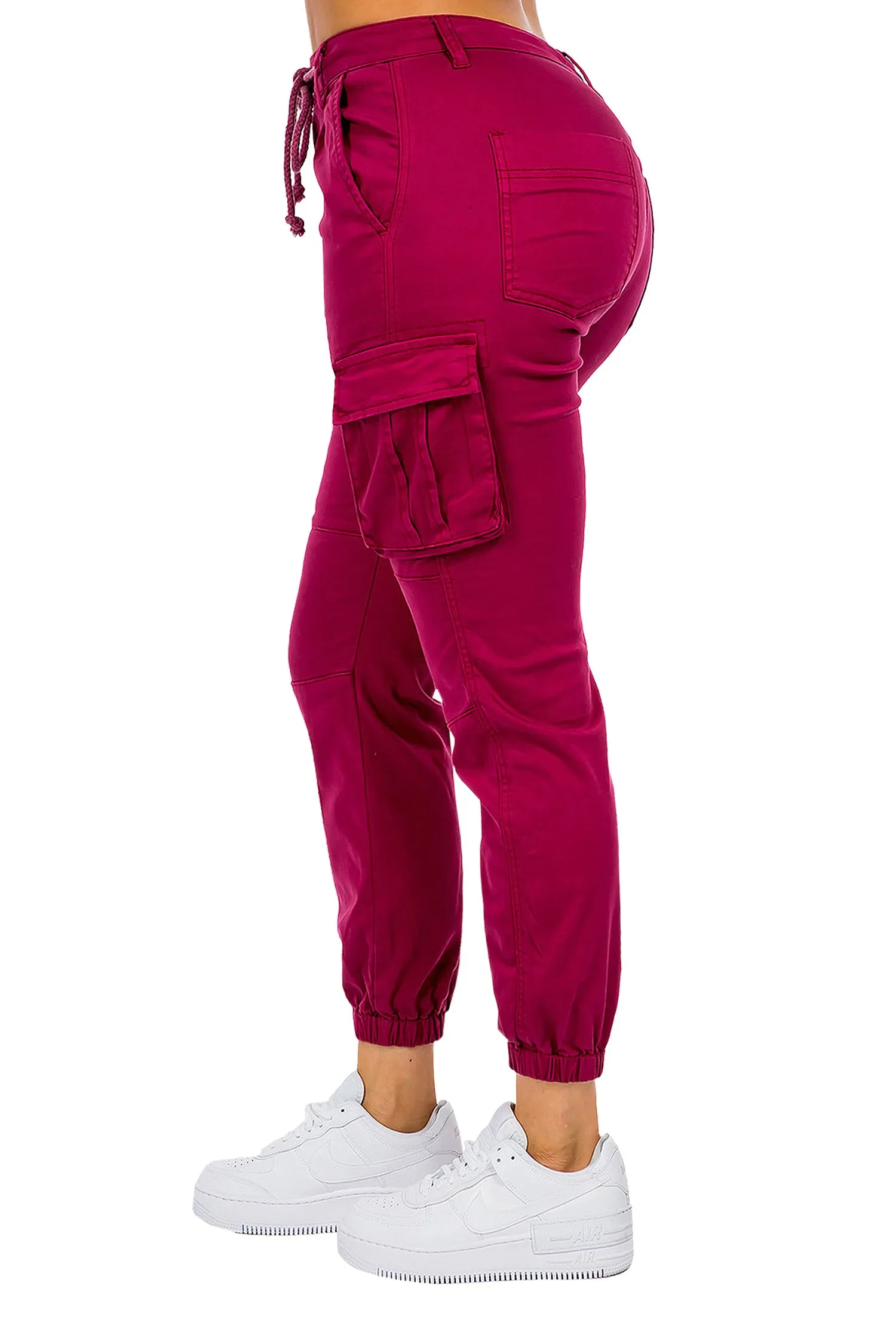 Women's Essential Basic Cropped Colored Cargo Joggers (New Colorways) sold by G-Style USA product image thumbnail 2