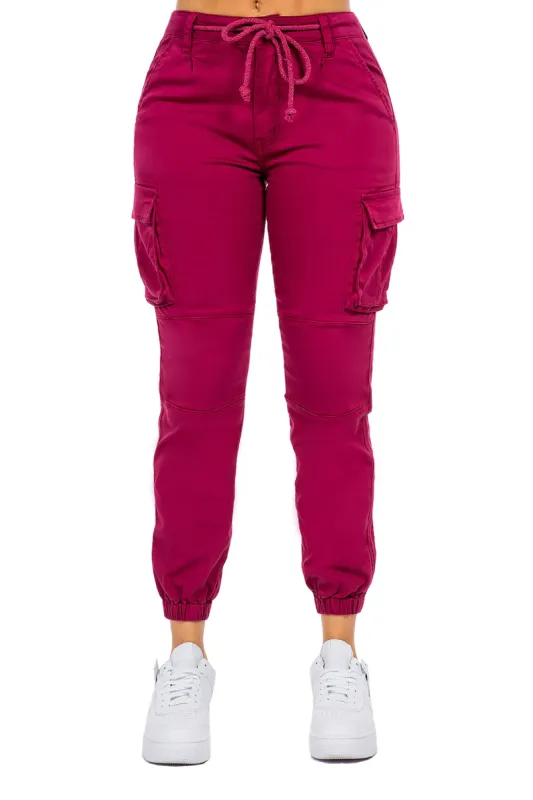 Women's Essential Basic Cropped Colored Cargo Joggers (New Colorways) sold by G-Style USA
