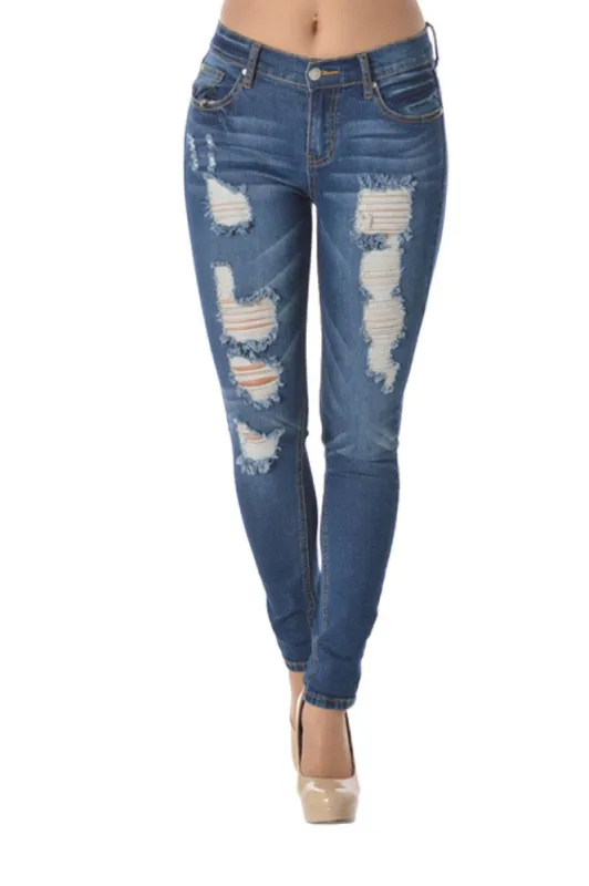 Faded Ripped Skinny Fit Jeans sold by G-Style USA