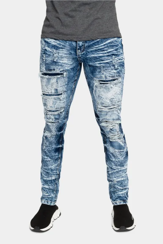 Acid Washed Distressed Skinny Denim Jeans sold by G-Style USA