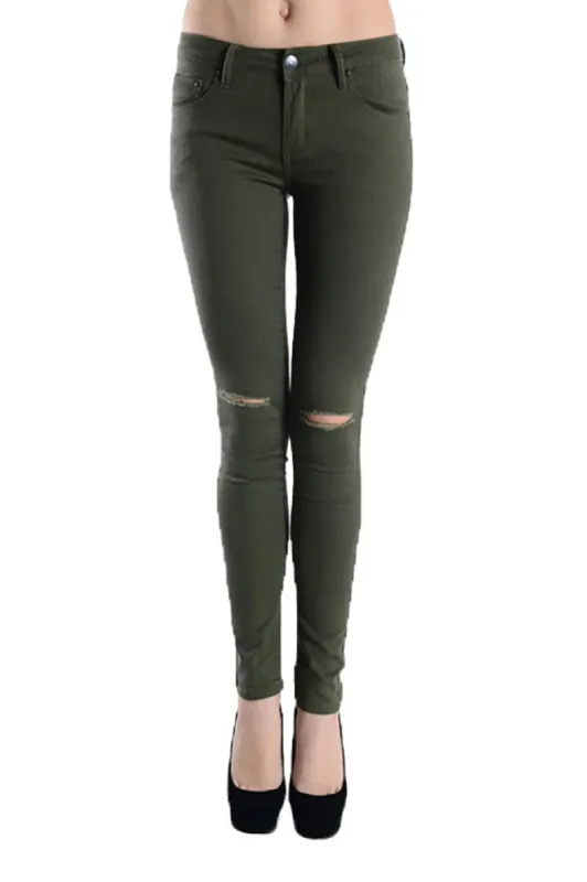 Colored Cut Skinny Fit Jeans sold by G-Style USA