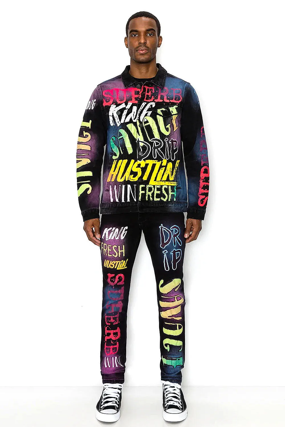 Air Brushed Graffiti Denim Jacket sold by G-Style USA product image thumbnail 4