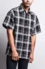 Western Casual Plaid Short Sleeve Button Up Shirt (Black) sold by G-Style USA
