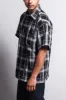Western Casual Plaid Short Sleeve Button Up Shirt (Black) sold by G-Style USA