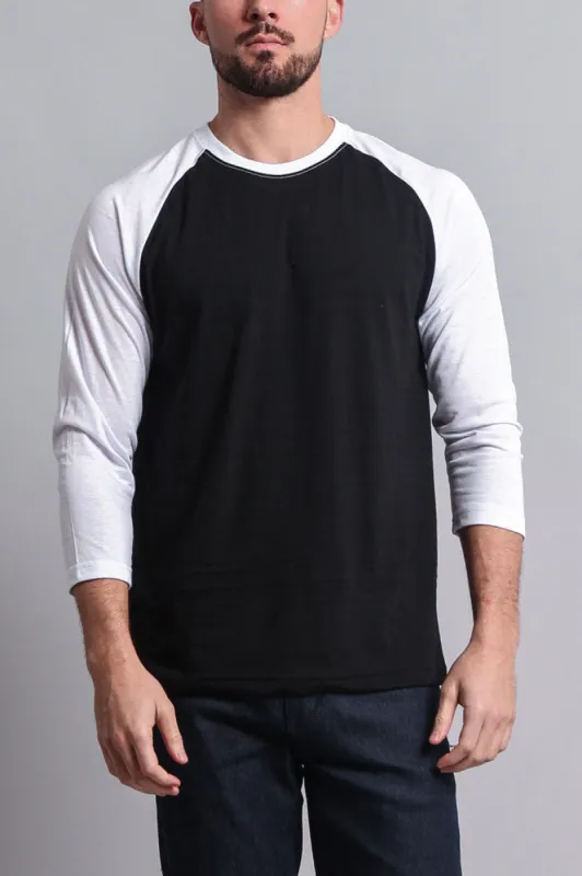 Men's Baseball T-Shirt (Black/White) sold by G-Style USA