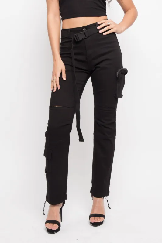 Colored Utility Jogger with Belt made by American Bazi
