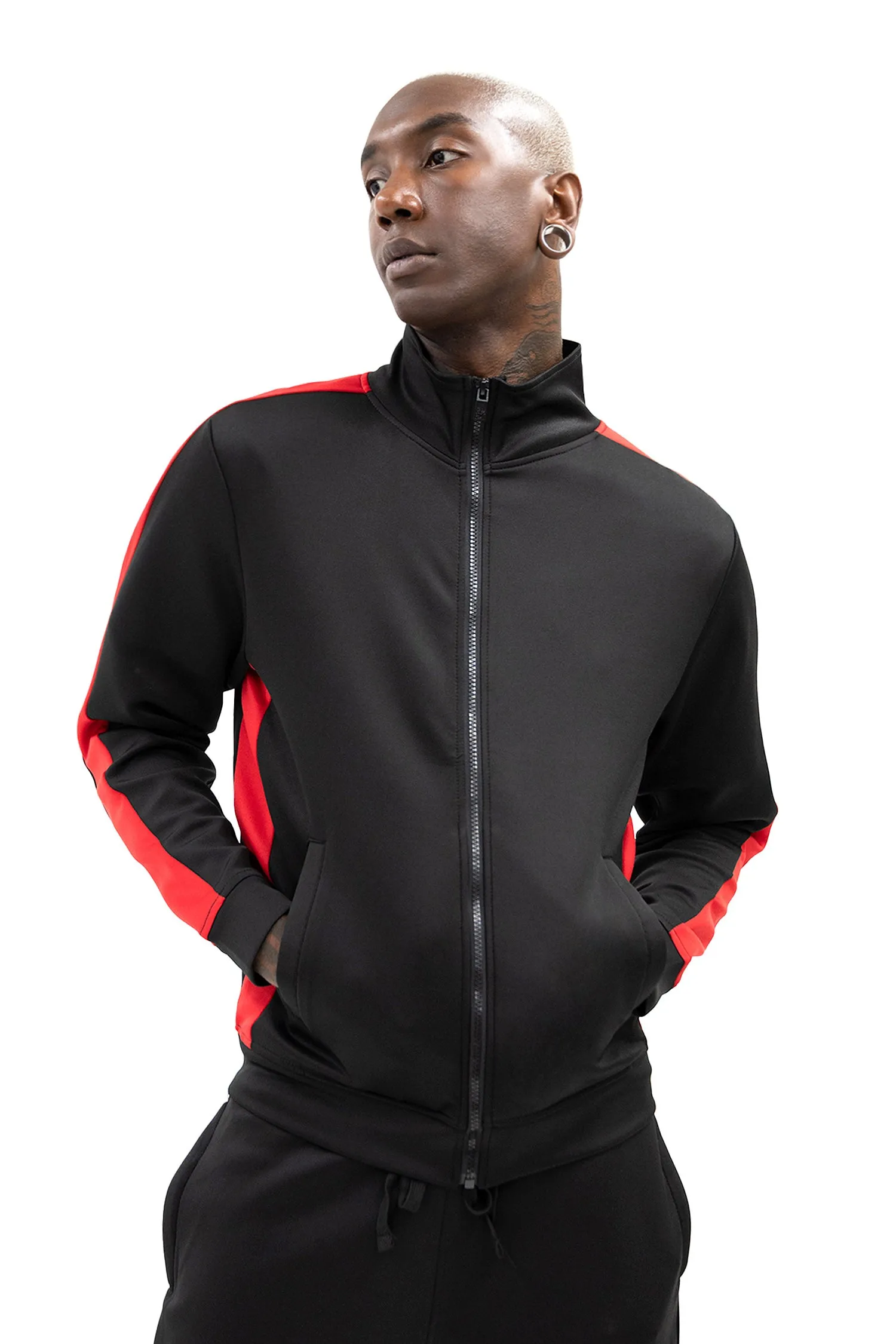 Men's Striped Solid Track Jacket sold by G-Style USA