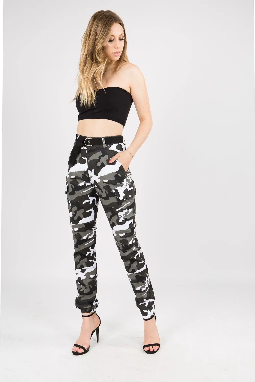 Essential High Waist Camo Cargo Joggers sold by G-Style USA product image thumbnail 2