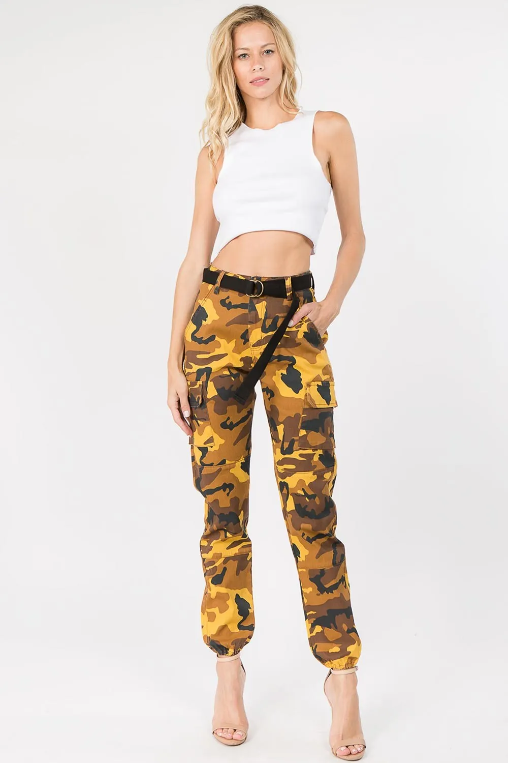 Essential High Waist Camo Cargo Joggers sold by G-Style USA product image thumbnail 4