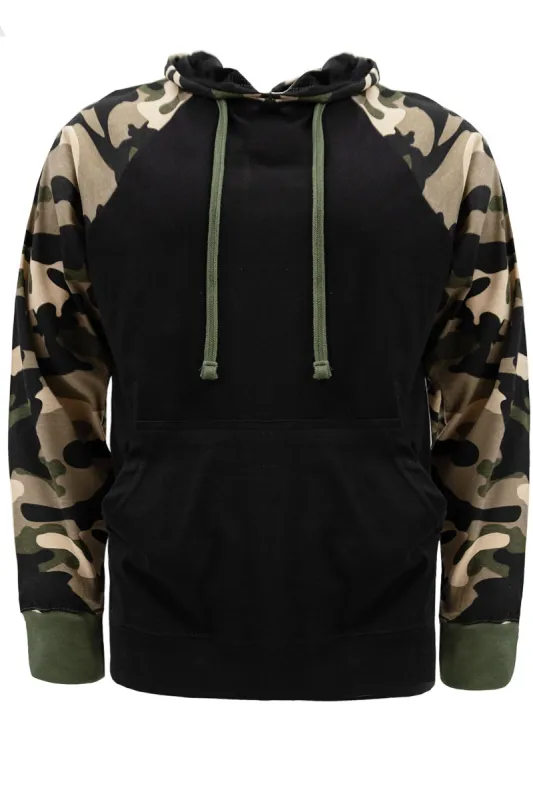 Lightweight Contrast Raglan Sleeve Pullover Hoodie (New Colorways) made by G-Style USA