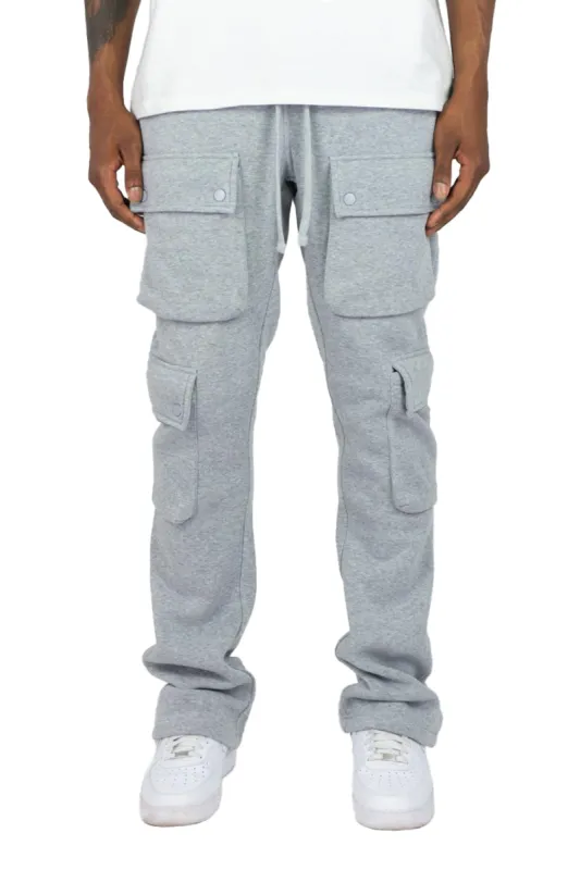Men's Stacked Cargo Fleece Flared Sweat Pants sold by G-Style USA