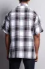 Western Casual Plaid Short Sleeve Button Up Shirt (White/Brown) sold by G-Style USA