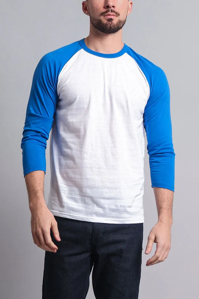 Men's Baseball T-Shirt (White/Royal Blue) sold by G-Style USA