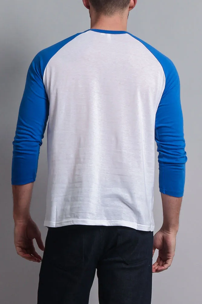 Men's Baseball T-Shirt (White/Royal Blue) sold by G-Style USA product image thumbnail 3
