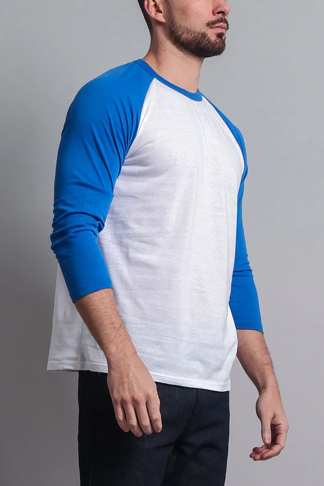 Men's Baseball T-Shirt (White/Royal Blue) sold by G-Style USA product image thumbnail 4