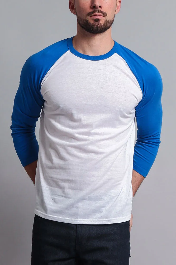 Men's Baseball T-Shirt (White/Royal Blue) sold by G-Style USA product image thumbnail 5