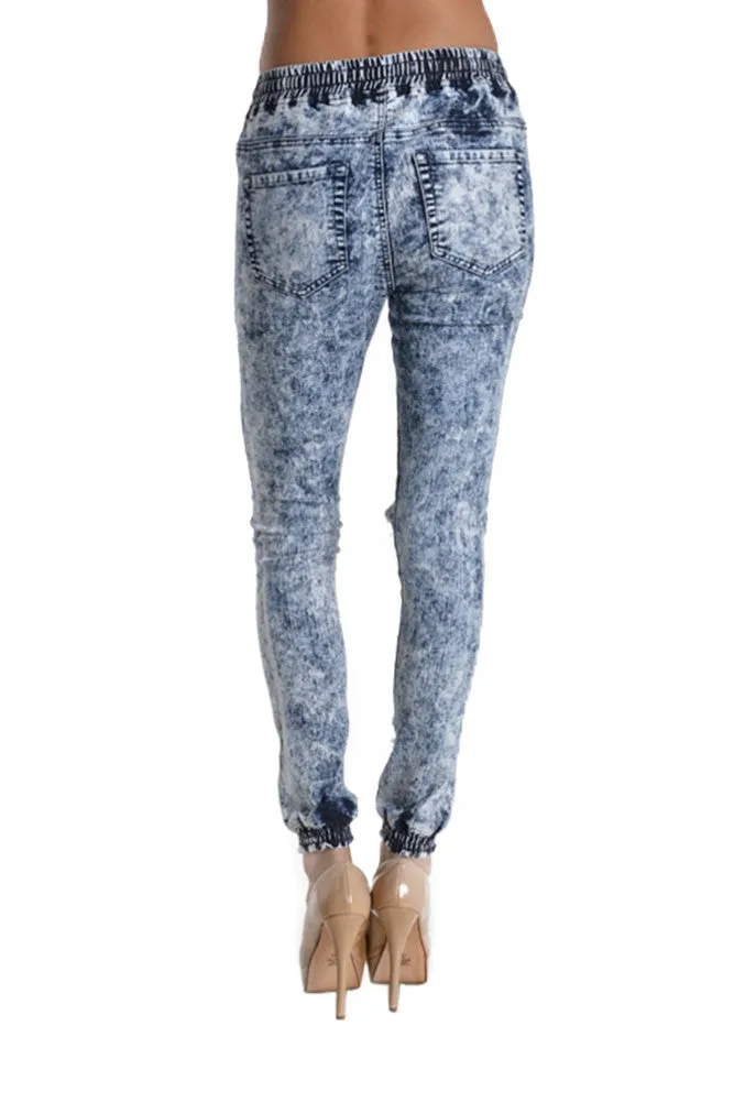 Women's Destroyed Acid Wash Jogger Pants sold by G-Style USA product image thumbnail 3