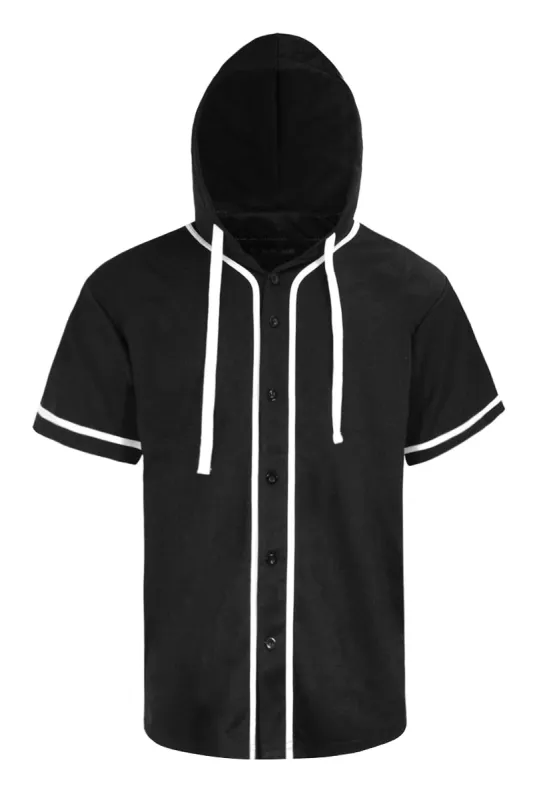 Men's Essential Hooded Baseball Short Sleeve Jersey sold by G-Style USA