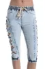 Women's Cut-N-Tied Acid Wash Jogger Capri sold by G-Style USA