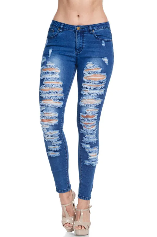 Low-Rise Destroyed Skinny Jeans sold by G-Style USA