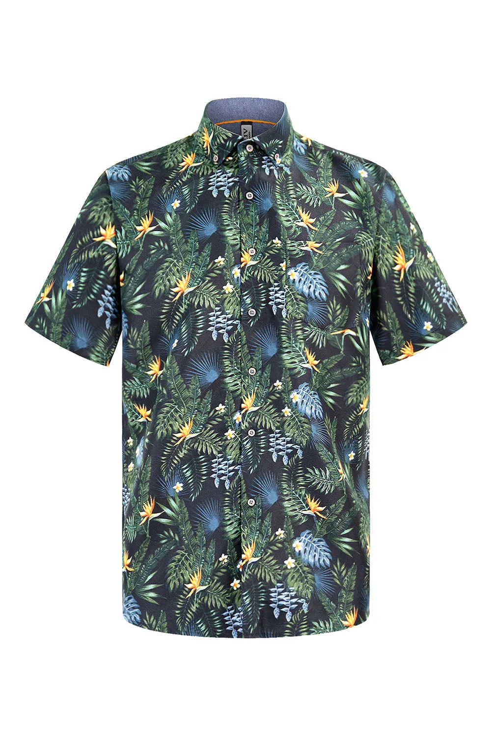 Men's Jungle Floral Print Button Down Short Sleeve Shirts sold by G-Style USA