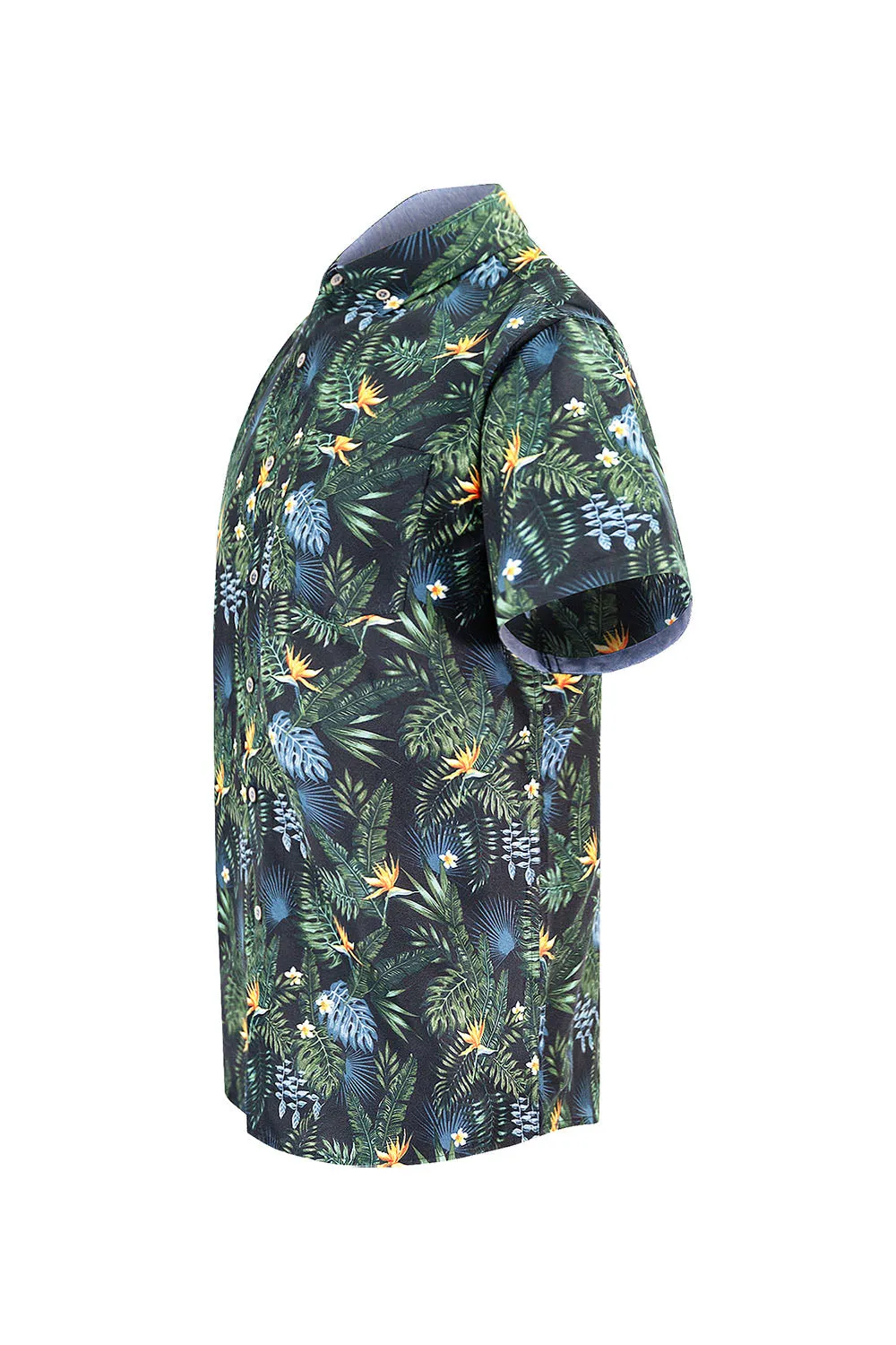 Men's Jungle Floral Print Button Down Short Sleeve Shirts sold by G-Style USA product image thumbnail 2