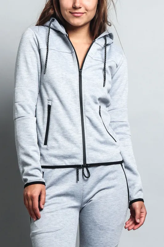 Women's Athletic Zip Up Hooded Sweater (Top Only) sold by G-Style USA