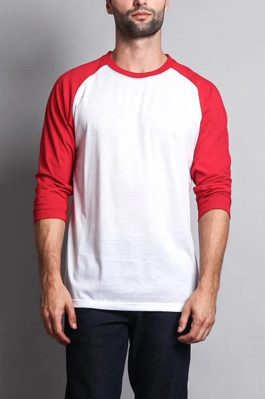 Men's Baseball T-Shirt (White/Red) sold by G-Style USA