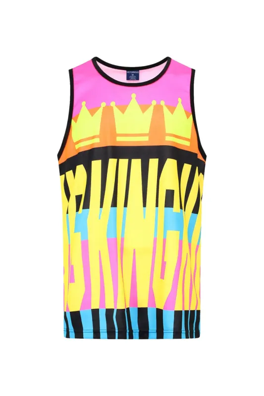 Men's Color Block King Graphic Tank Top sold by G-Style USA