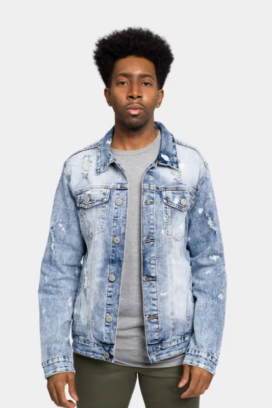 Acid Bleached Distressed Denim Jacket sold by G-Style USA