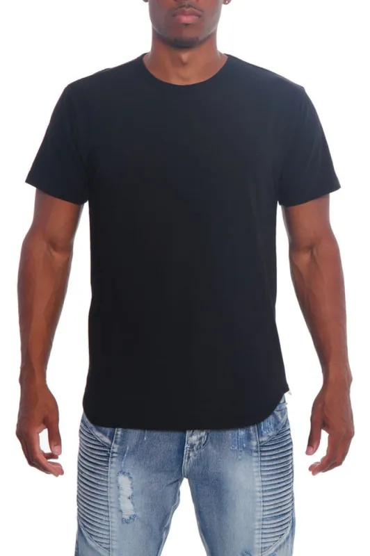 Zipper Side Curved Hem Extended Length T-Shirt sold by G-Style USA