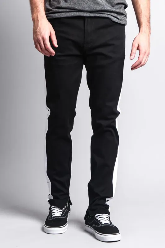 Men's Solid Side Striped Pants with Zipper sold by G-Style USA