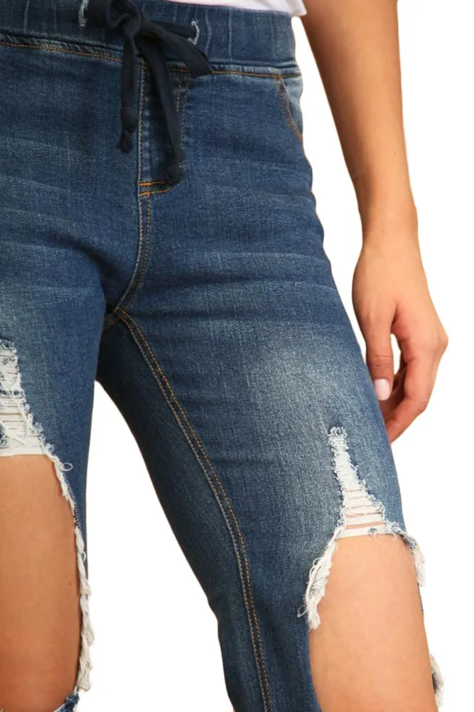 Women's Destroyed Skinny Denim Joggers sold by G-Style USA product image thumbnail 5