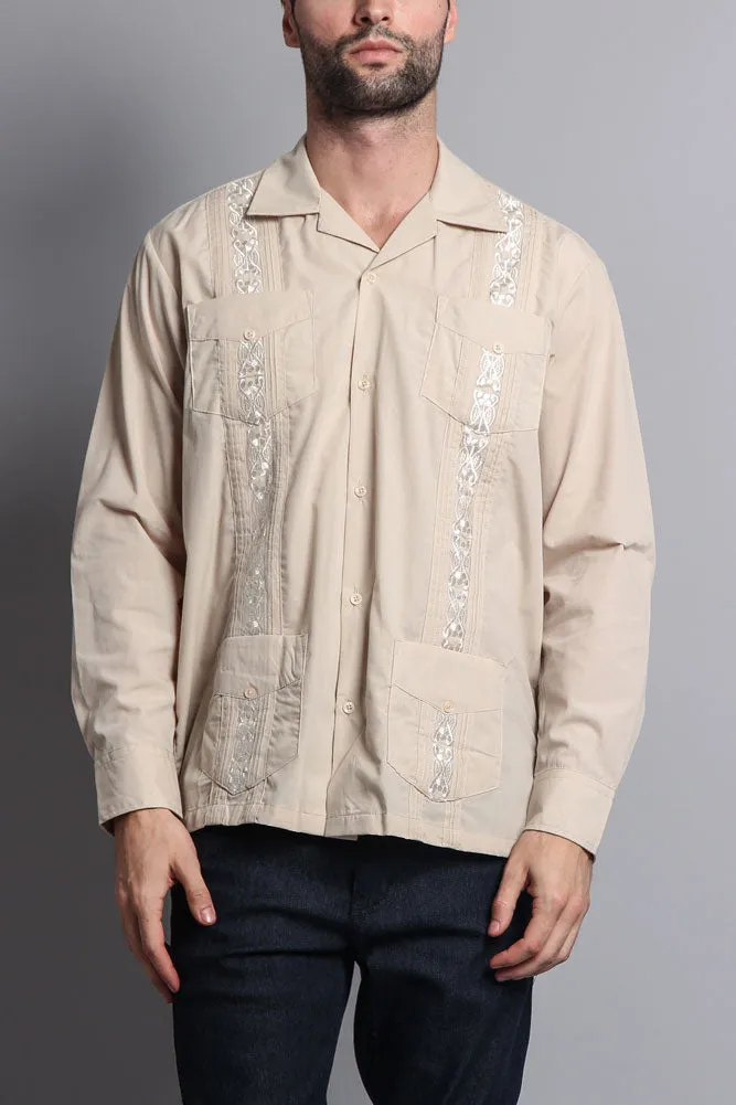 Men's Long Sleeve Cuban Style Guayabera Shirt sold by G-Style USA