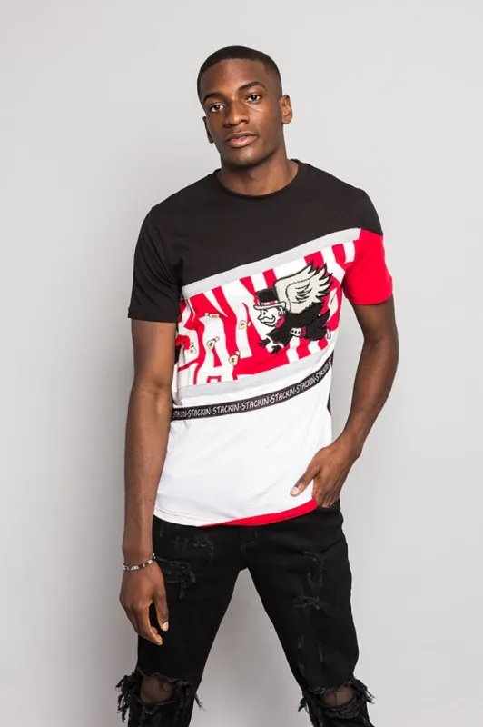 Color Blocked Embroidered Monopoly T-Shirt sold by G-Style USA