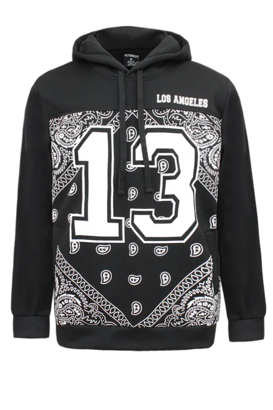 Men's Essential #13 Los Angeles Paisley Bandana Hoodie sold by G-Style USA
