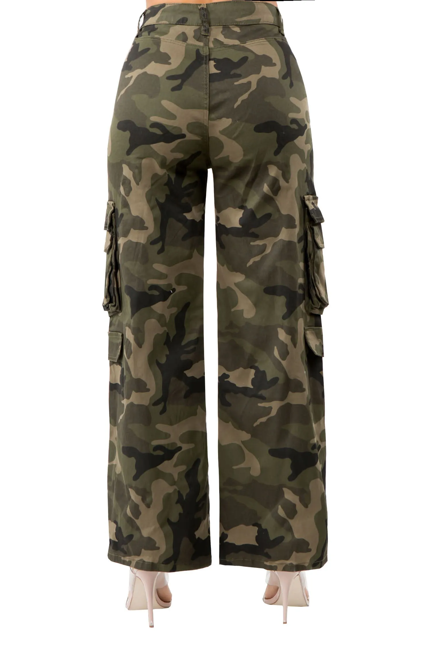 Women's Essential High Waist Multi Pocket Cargo Pants sold by G-Style USA product image thumbnail 3