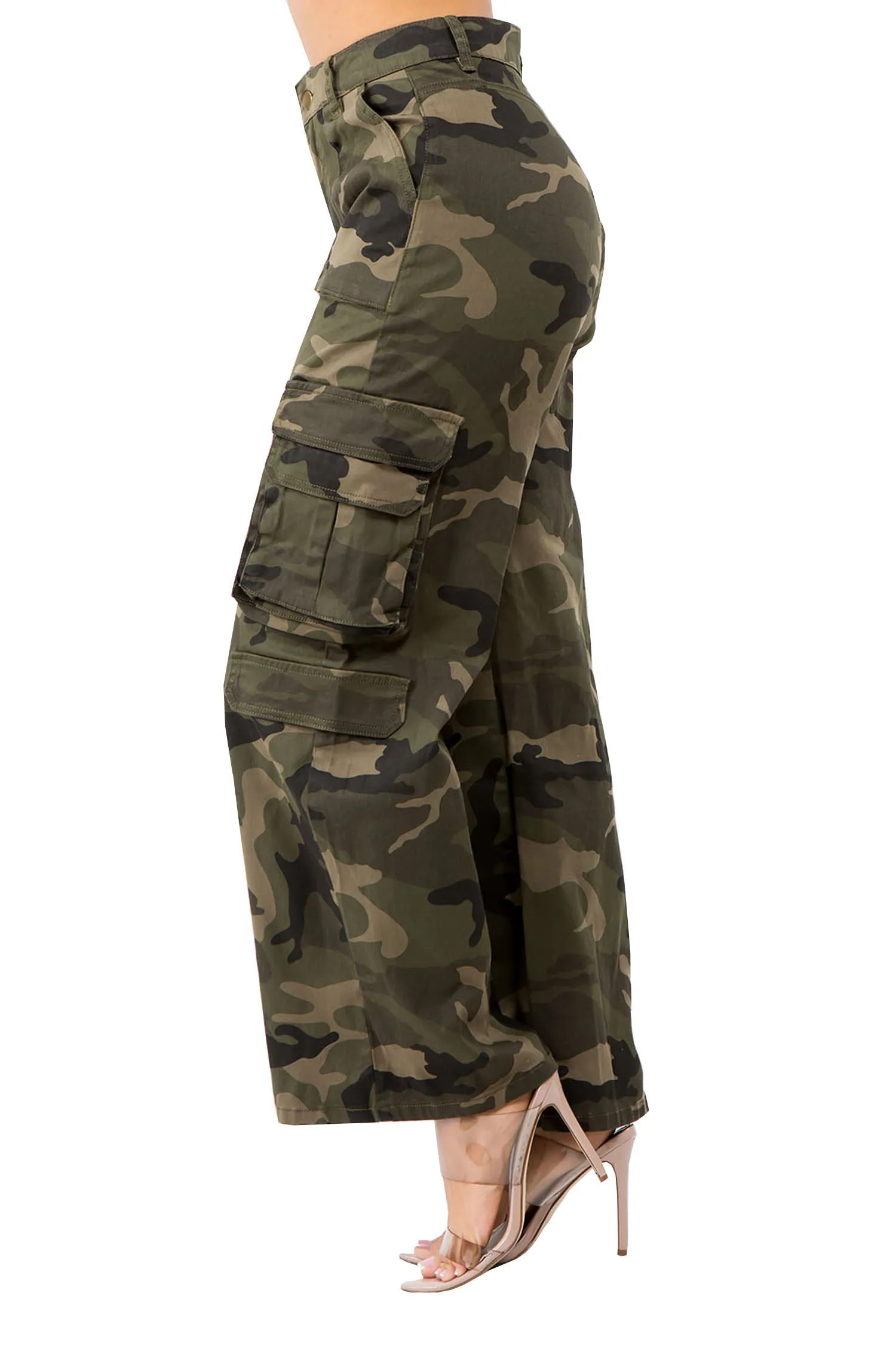 Women's Essential High Waist Multi Pocket Cargo Pants sold by G-Style USA product image thumbnail 2