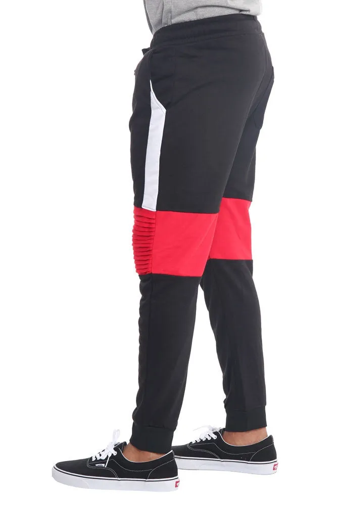Color Block Biker French Terry Jogger Pants sold by G-Style USA product image thumbnail 3