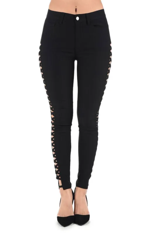 High Waisted Super Stretch X Cut-Out Skinny Pants sold by G-Style USA