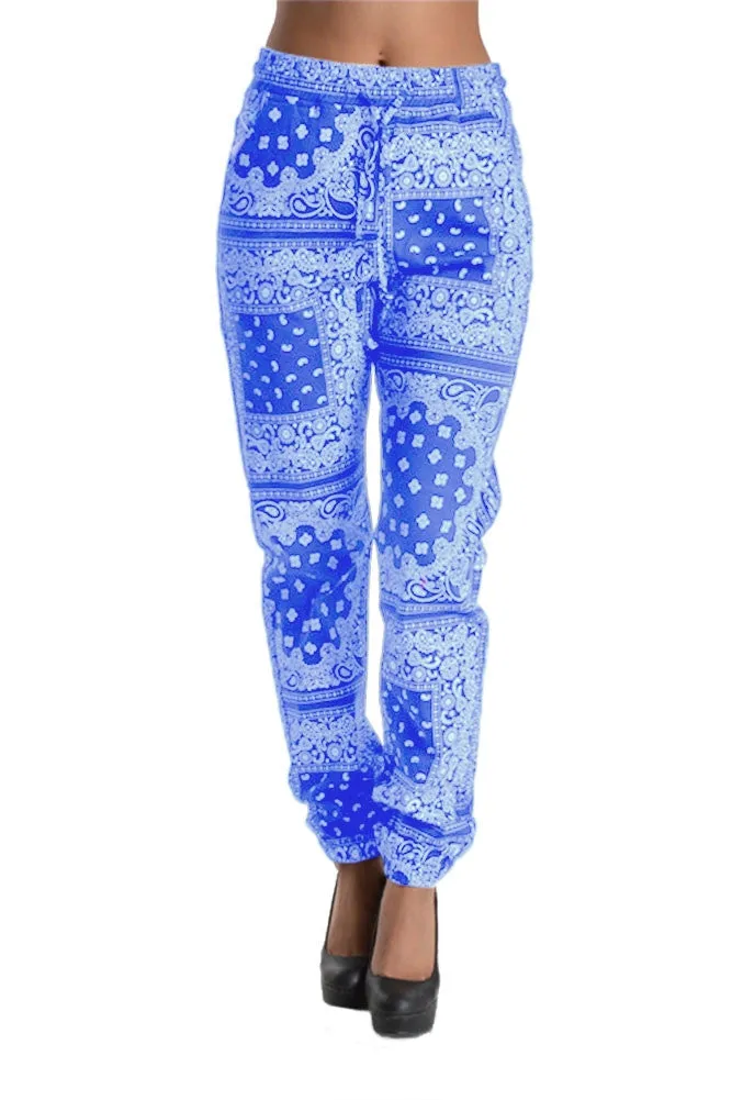 Women's Offset Bandana Print Twill Jogger Pants sold by G-Style USA product image thumbnail 5
