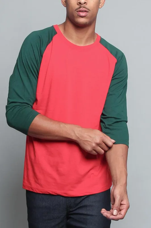 Men's Baseball T-Shirt (Red/Green) sold by G-Style USA