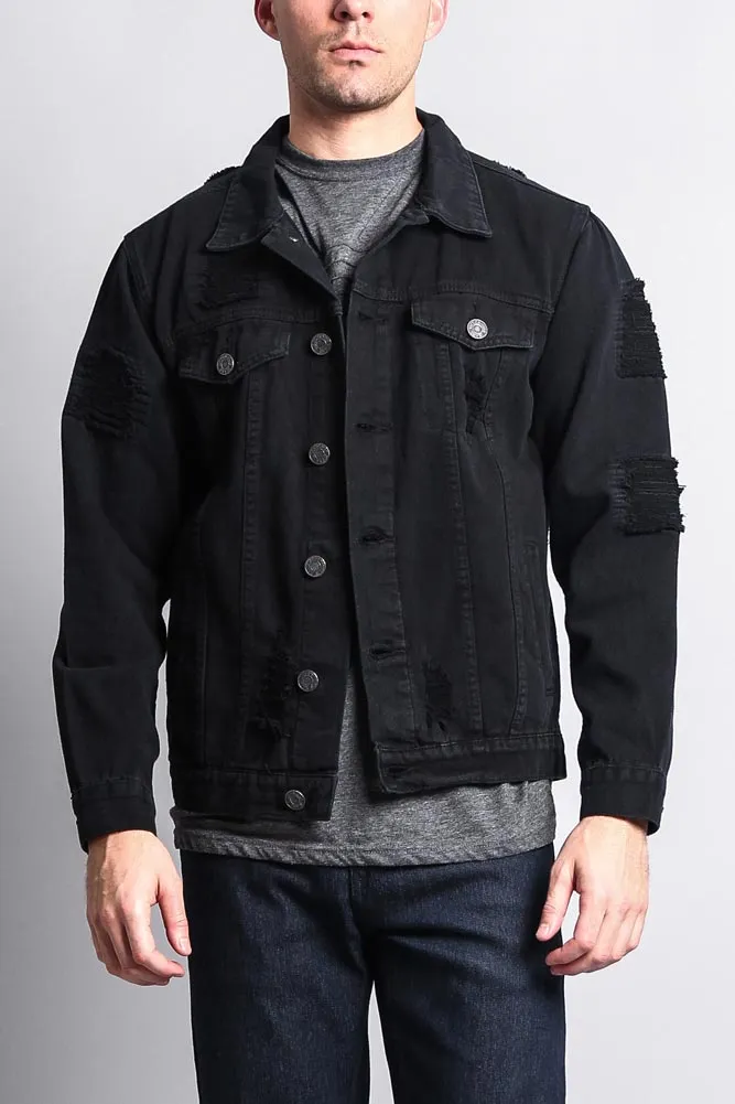 Men's Basic Ripped Jean Jacket sold by G-Style USA