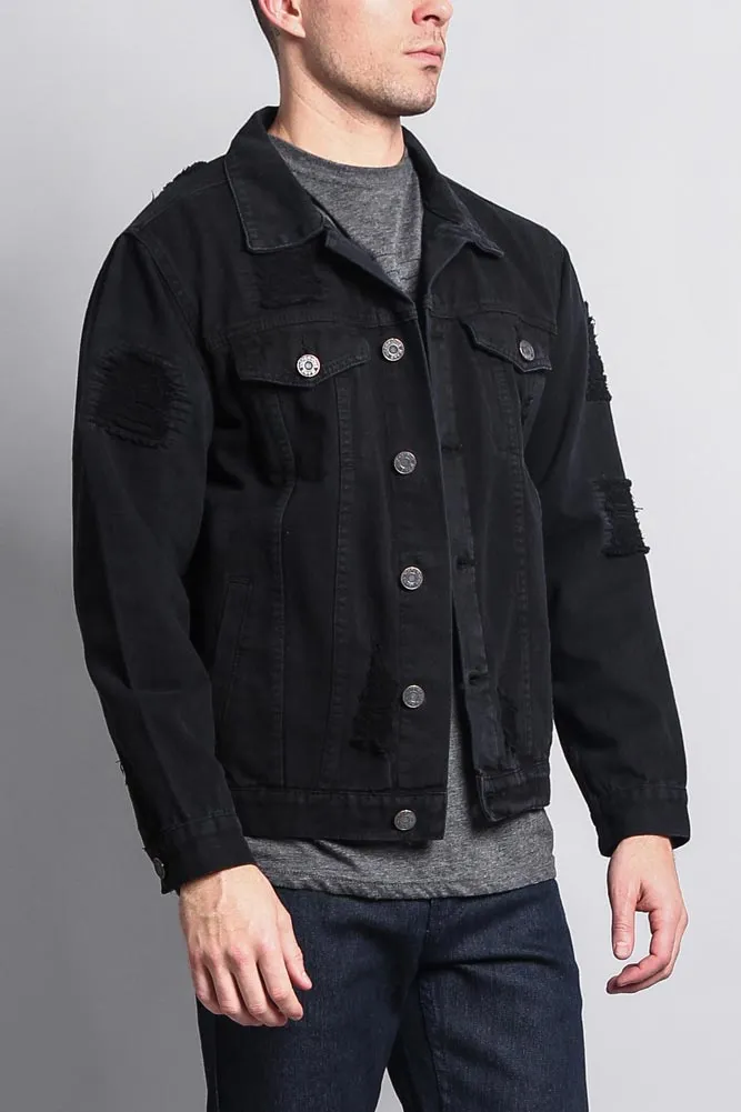 Men's Basic Ripped Jean Jacket sold by G-Style USA product image thumbnail 4