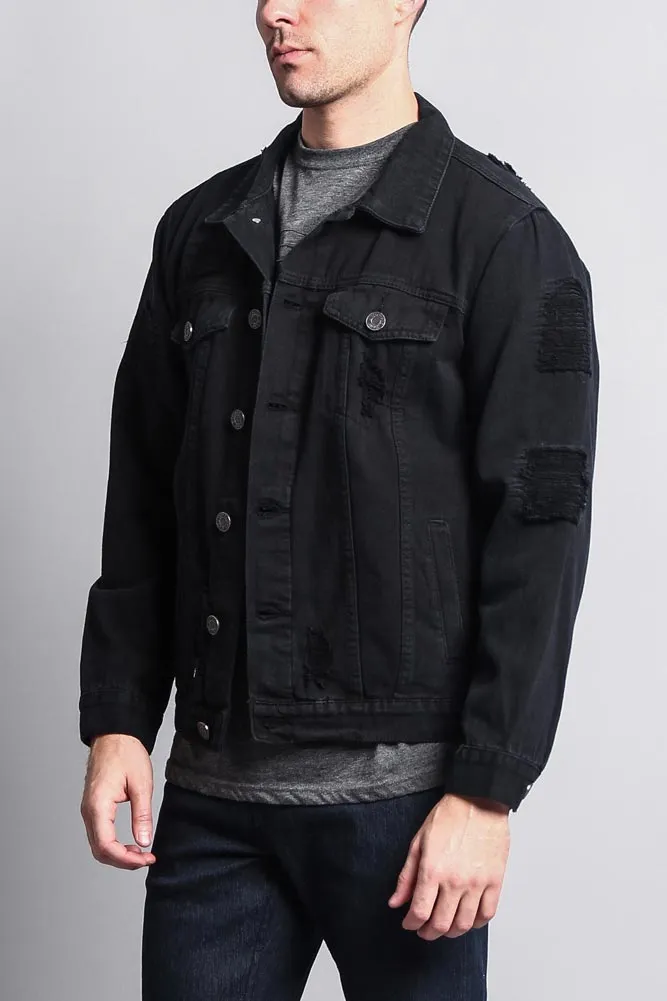 Men's Basic Ripped Jean Jacket sold by G-Style USA product image thumbnail 2