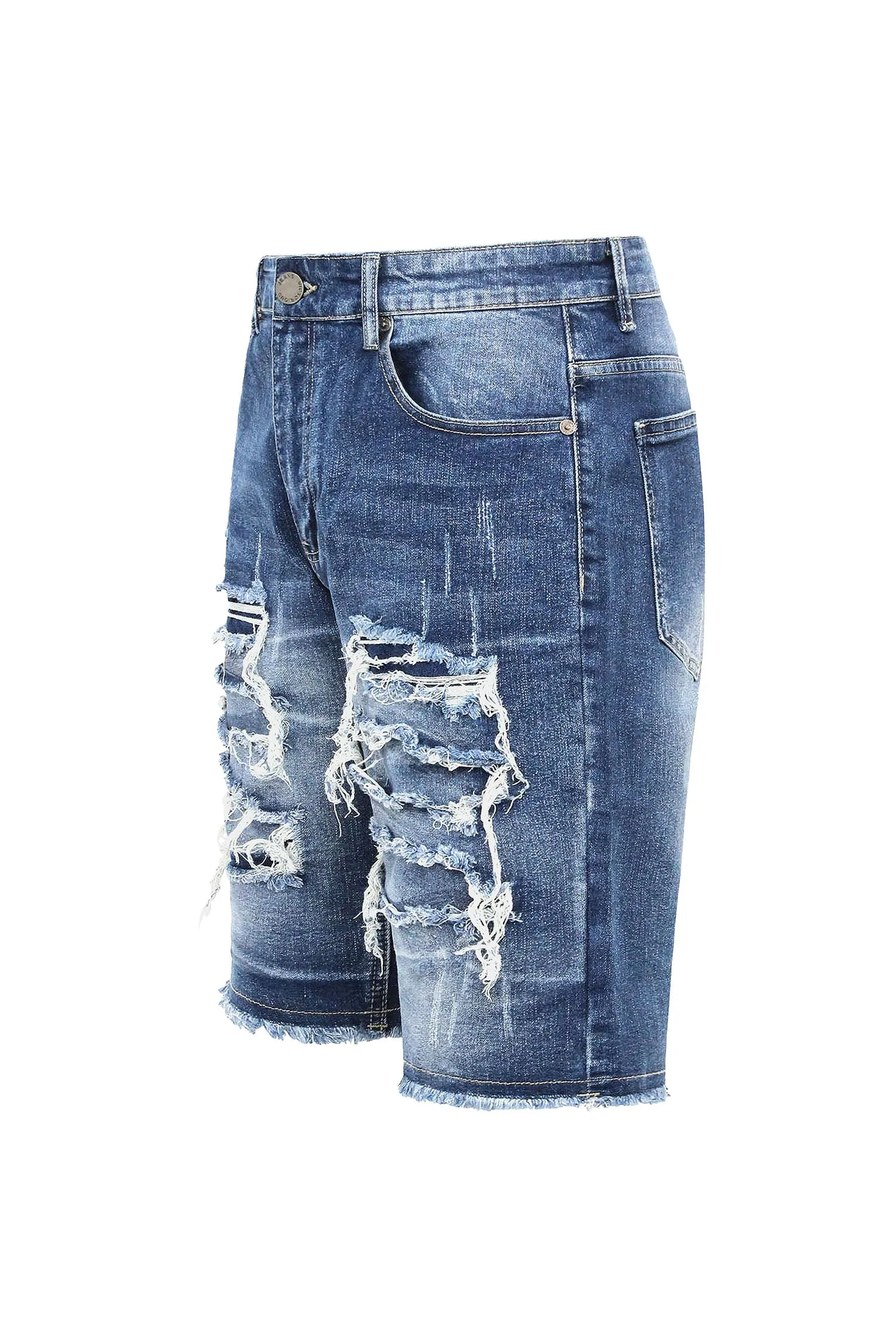 Men's Distressed Illusion Denim Shorts (New Colorway) sold by G-Style USA product image thumbnail 2